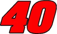 40 Race Number 2 Color Aardvark Font Decal / Sticker