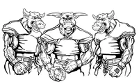 Football Bull Mascot Decal / Sticker 11