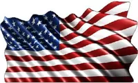 American Flag Waving Decal / Sticker 07