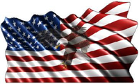 American Flag Eagle Waving Decal / Sticker 15