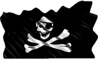 Pirate Flag Waving Decal / Sticker