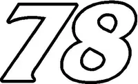 78 Race Number Impact Font Decal / Sticker