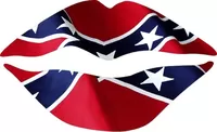 Confederate Flag Lips Decal / Sticker