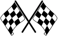 Crossed Checkered Flags Decal / Sticker 92