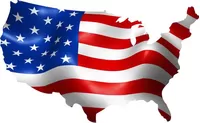 American Flag USA Map Decal / Sticker 10