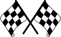 Crossed Checkered Flags Decal / Sticker 116