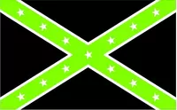 Black and Lime Green Confederate Flag Decal / Sticker 23