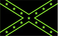 Black and Lime Green Confederate Flag Decal / Sticker 44