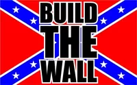 Build The Wall Rebel Flag Decal / Sticker 07