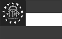 Grayscale Georgia State Flag Decal / Sticker 04