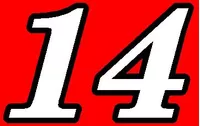 14 Race Number Motor Font 2 Color Decal / Sticker