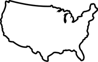 USA Outline Decal / Sticker 03