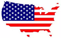 American Flag USA Map Decal / Sticker 04