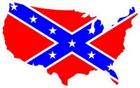 Confederate Flag USA Map Decal / Sticker 06