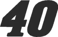 40 Race Number Decal / Sticker SOLID