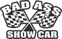 Bad Ass Show Car decal / sticker CHECKERED