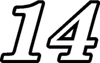 14 Race Number Motor Font Decal / Sticker
