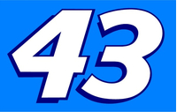 43 RACE NUMBER DECAL / STICKER b