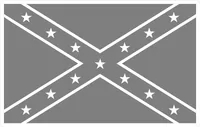 Gray and White Confederate Flag Decal / Sticker 58