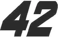 42 Race Number Decal / Sticker SOLID