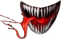 Scary Teeth and Tongue in Mouth Decal / Sticker