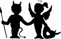 Angel and Devil Decal / Sticker 04