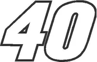 40B Race Number Outline Decal / Sticker