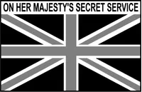 Great Britain Union Jack Flag Black and White On Here Majesty's Secret Service Decal / Sticker 05