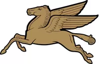 Gold and Black MobilGas Pegasus Decal / Sticker 28