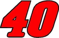 40 Race Number 2 COLOR Decal / Sticker
