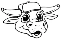 Bull Mascot Decal / Sticker 1