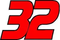 32 Race Number 2 COLOR Decal / Sticker