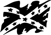 Distressed Confederate Flag Decal / Sticker 63