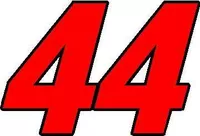 44 Race Number 2 Color Switzerland Font Decal / Sticker