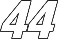 44 Race Number Switzerland Font Decal / Sticker