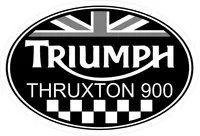 Triumph Thruxton 900 Oval with British Flag Decal / Sticker 33