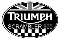 Triumph Scrambler 900 Oval with British Flag Decal / Sticker 48
