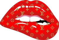 Louis Vuitton Red and Gold Lips Decal / Sticker 40