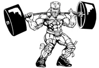 Weightlifting Frontiersman Mascot Decal / Sticker 6