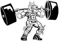 Weightlifting Razorbacks Mascots Decal / Sticker 3