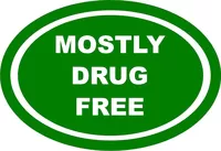 Mostly Drug Free Oval Decal / Sticker 01