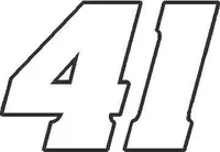 41 Race Number Aardvark Font Decal / Sticker