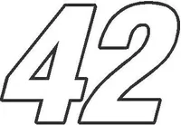 42 Race Number Switzerland Font Decal / Sticker