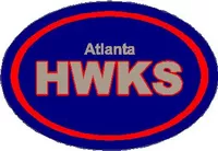 Atlanta Hawks Oval Decal / Sticker