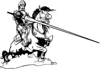 Jousting Knight Mascot Decal / Sticker