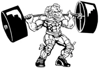 Weightlifting Rams Mascot Decal / Sticker 4
