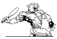 Baseball Cougars / Panthers Mascot Decal / Sticker 4