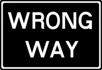 Wrong Way Decal / Sticker 01