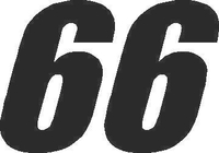 66 Race Number Impact Font Decal / Sticker