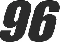 96 Race Number Impact Font Decal / Sticker